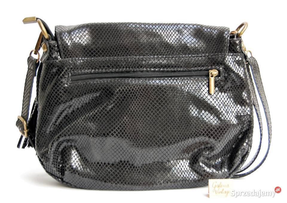 Włoska torebka na ramię listonoszka czarna skóra Lublin sprzedam