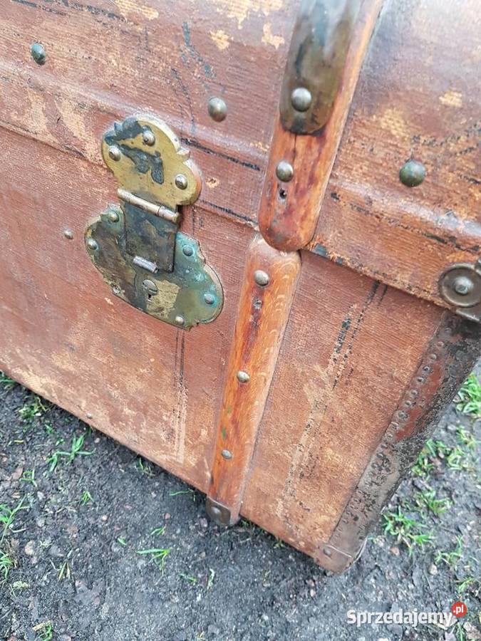 Duży piękny przedwojenny kufer podróżny Barlinek sprzedam