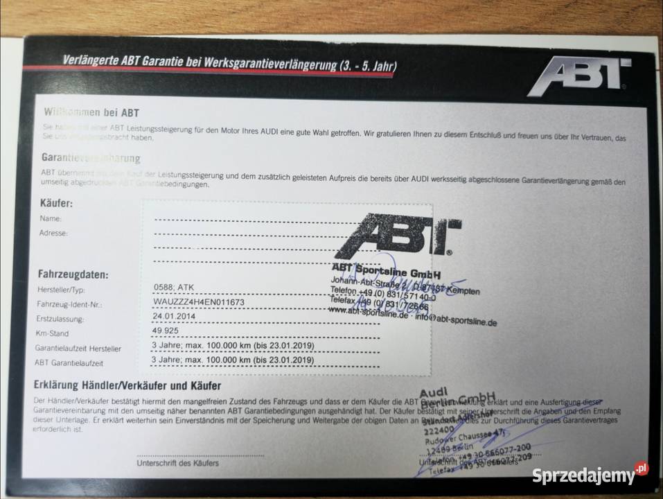 Audi S8 D4 40 TFSI 640 ABT Ceramika Masaże BO Rok produkcji 2014 dolnośląskie Legnica