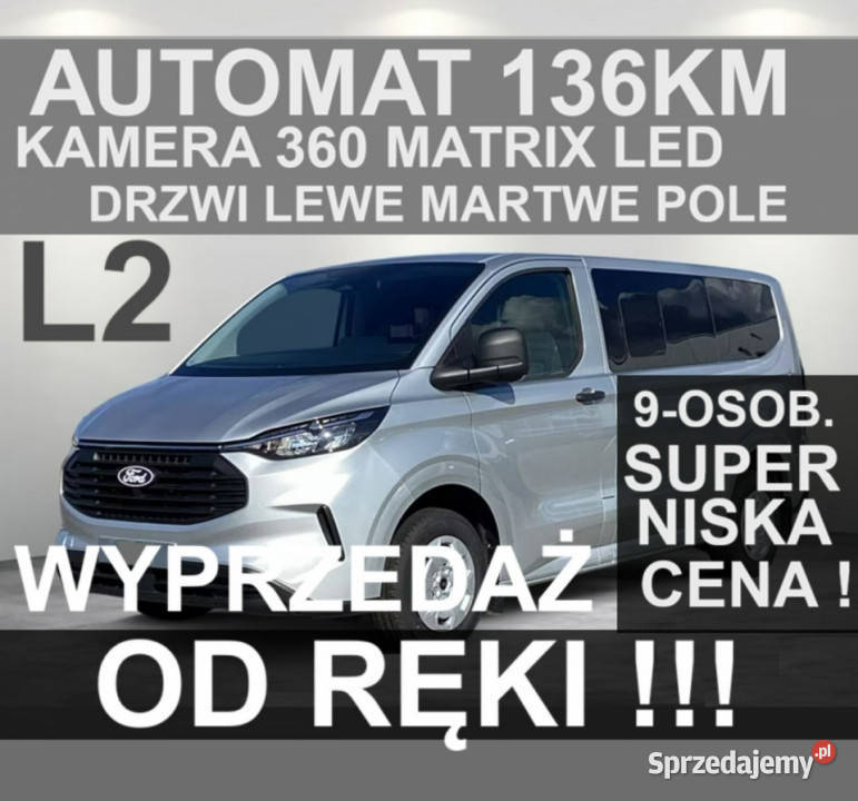 Ford Transit Custom Trend 136 A8 DrzwiLewe ogranicznik prędkości Szczecinek