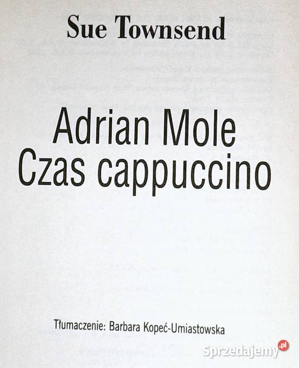 Adrian Mole Czas cappuccino Sue Townsend Pozostałe lubelskie Chełm