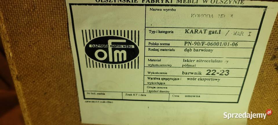 Komoda dębowa OFM Warszawa