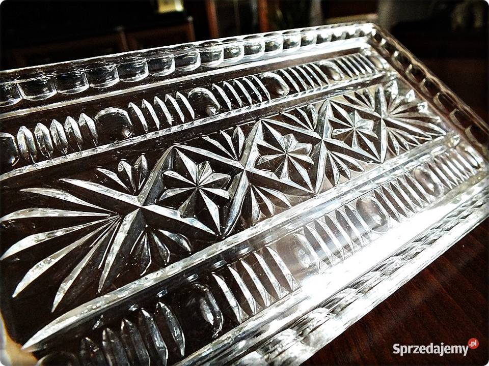 Mała Taca kryształowa na kieliszki przyprawy z Żary