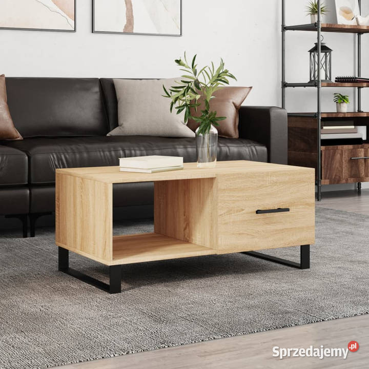 Stolik kawowy kolor dąb sonoma 90x50x40 WM829239 Stoły Warszawa