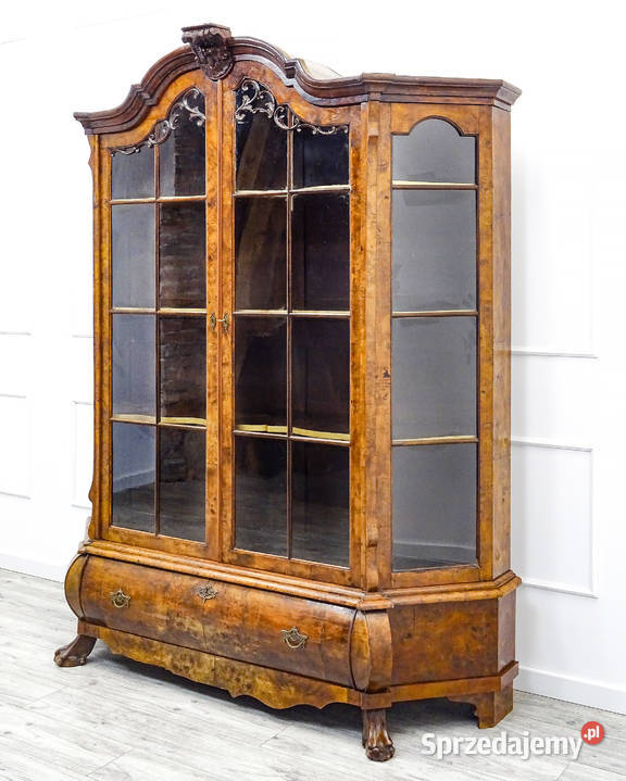 Wysoka WITRYNA drewniana ORZECH 227 zdobiona Kalisz