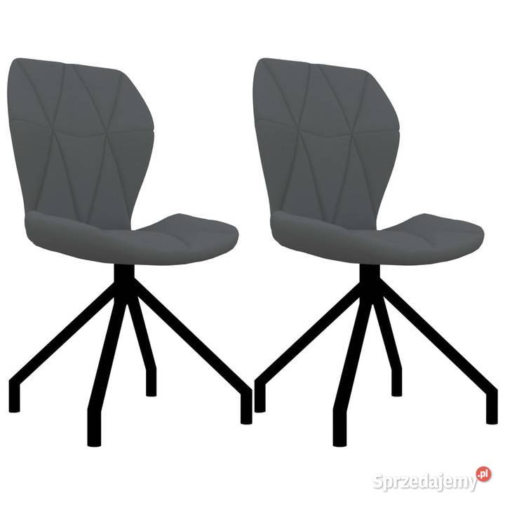 vidaXL Krzesła stołowe, 2 szt., szare, sztuczna skóra 282554