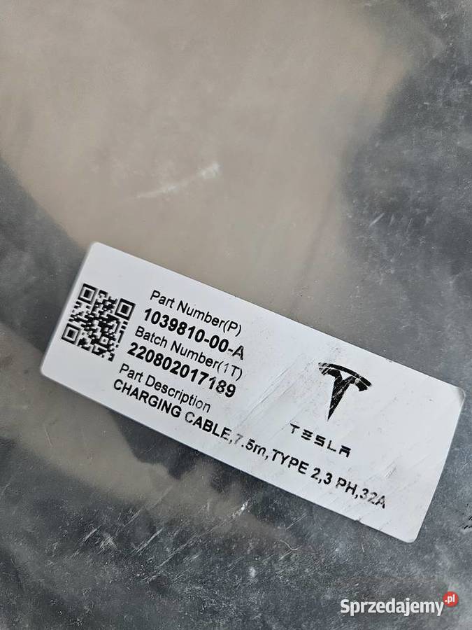 Tesla S X 3 Y KABEL TYP2 32A 103981000A do Ładowarki samochodowe Marki sprzedam