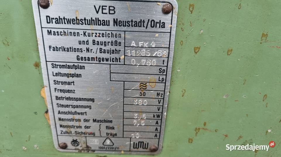 Wyrówniarka VEB AFK4 Produkcja Karsin