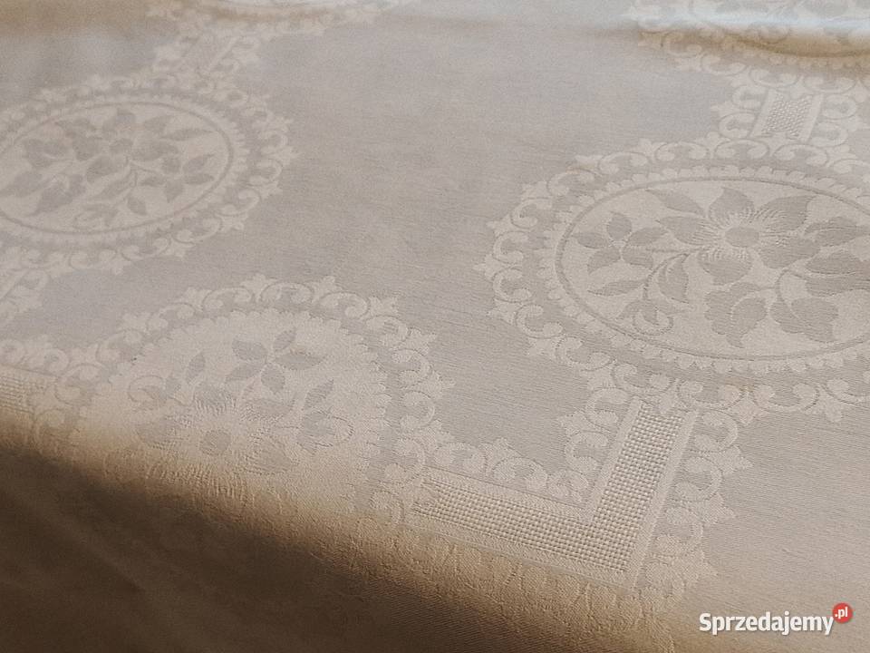 Obrus biały bawełna PRL biały Legnica