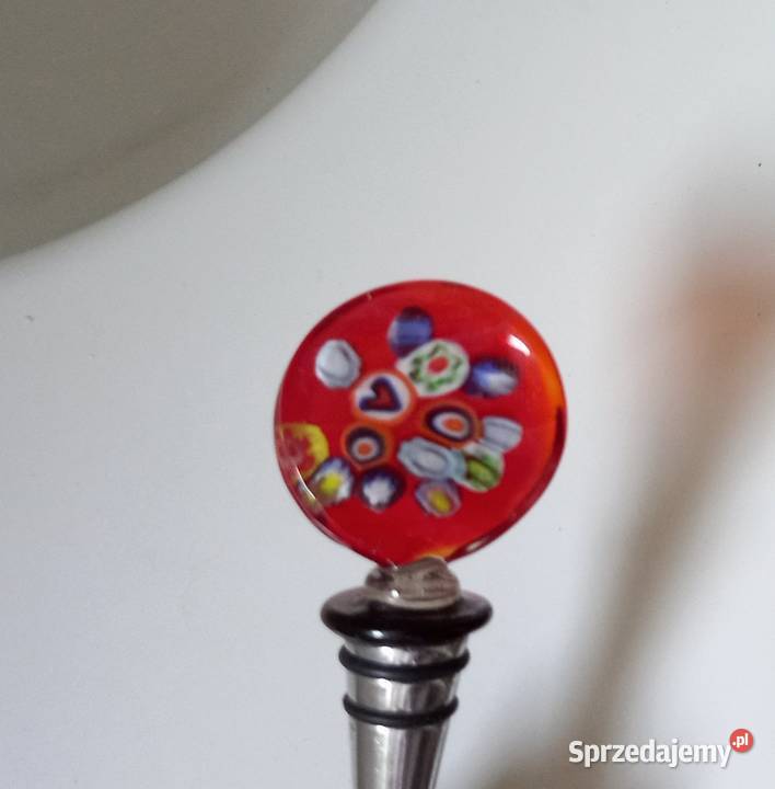 KOREK do wina szkło Murano stal nierdzewna nowy wielokolorowy Poznań