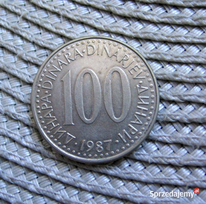 Jugosławia 100 Dinarów 1987r Kalisz