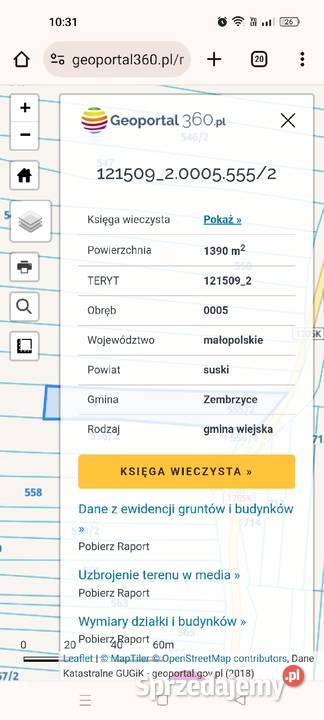 Działka budowlana Zembrzyce małopolskie