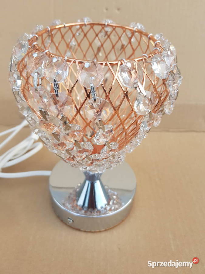 Lampa nocna stołowa TV styl GLAMOUR miedz Warszawa