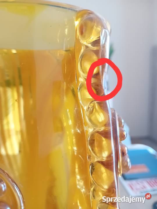 Wazon szkło miodowe PRL świętokrzyskie Oblekoń sprzedam