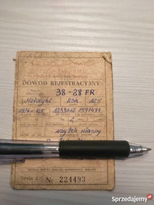 Dokumenty wsk kolekcjonerskie 125 1976r Wola Mokrzeska