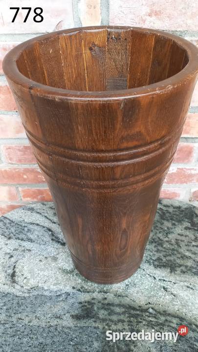 Parasolnik dębowy drewniany stojak na parasole Gawroniec