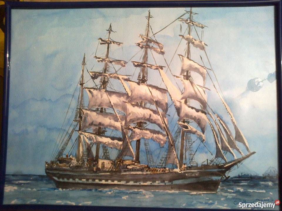 żaglowce akwarela Wyposażenie wnętrz zachodniopomorskie Szczecin sprzedam