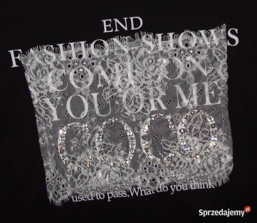cyrkonie napis COCO koronka Tshirt NOWY rM LXL Topy i koszulki Rawicz