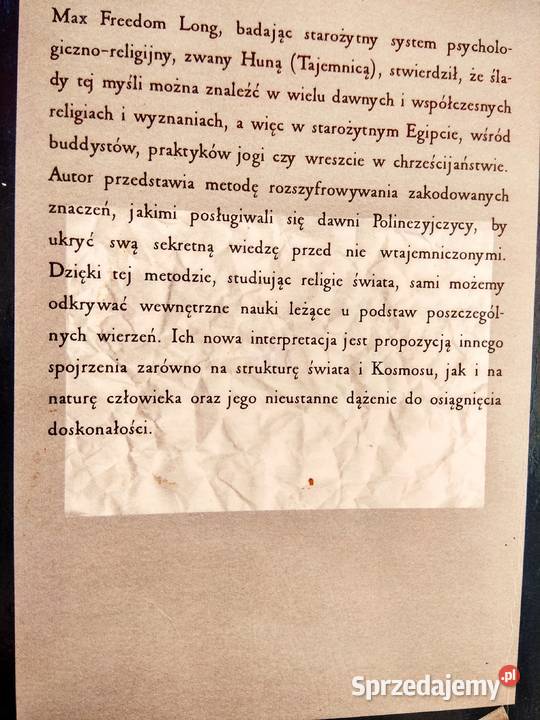 Huna w religiach świata Long książki antykwariat Warszawa
