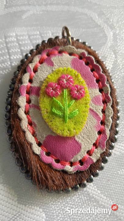 MEDALION PRZYWIESZKA Z NATURALNEJ SKÓRY Naszyjniki wielkopolskie Piła