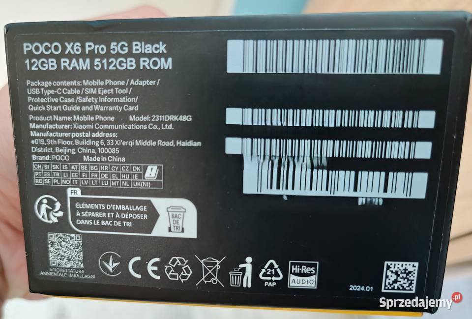 Telefon Smartfon POCO X6 Pro 5G Black 12GB RAM mazowieckie Warszawa