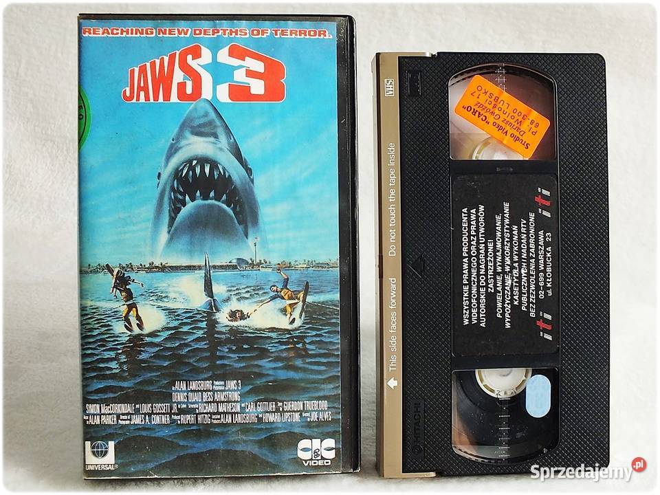 Kaseta VHS Film Szczęki 3 Film na Video ORYGINAŁ Żary sprzedam