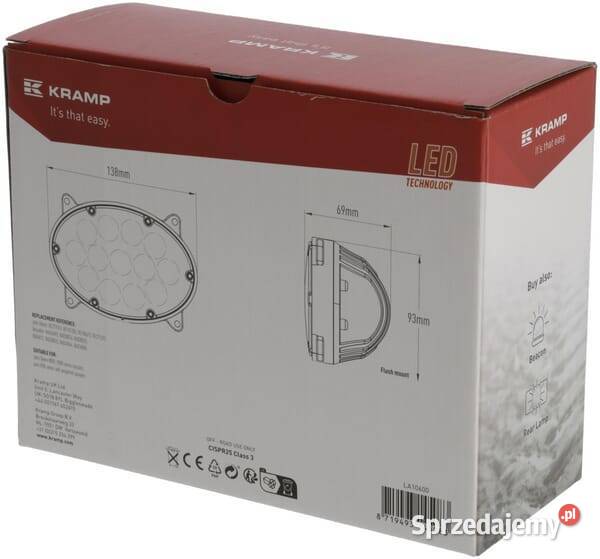 Lampa robocza LED owalna 39W 3500lm 1030V Oświetlenie Kamionna