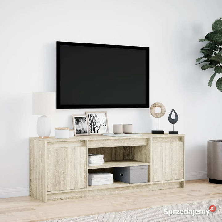Szafka pod TV z LED dąb sonoma 1395x34x50 mazowieckie sprzedam
