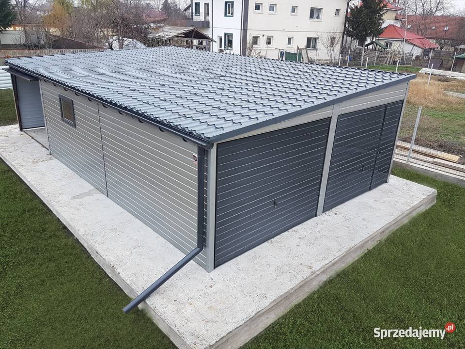 Blaszany garaż 610m srebrny ciemny grafit Wrocław