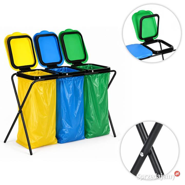 Stojak do segregacji śmieci 3x120 litrów