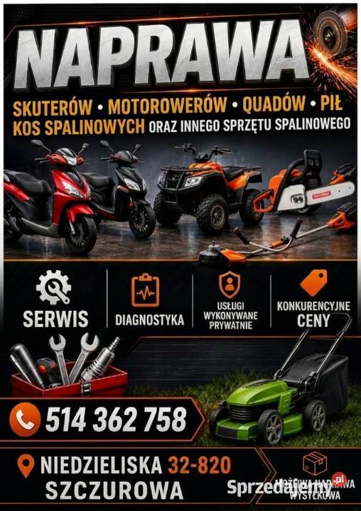 Naprawa Skuterów Motorowerów Quadów Pił Kos Niedzieliska