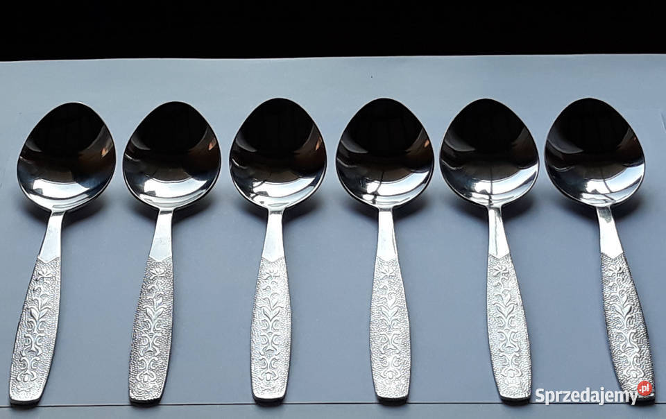 Łyżki obiadowe 1 ROŚLINNY Gerlach sztućce PRL Dąbrowa Górnicza