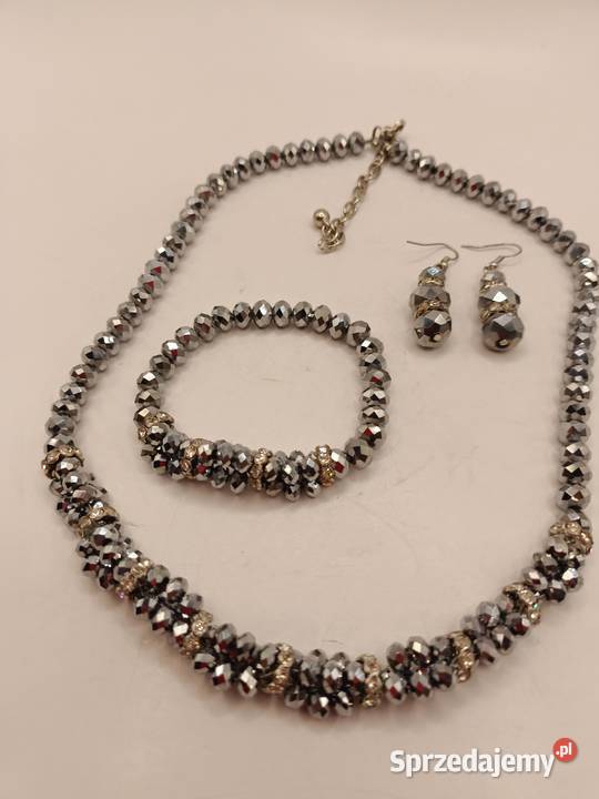 Zestaw biżuterii błyszcząca piękne szlify lubelskie Zamość