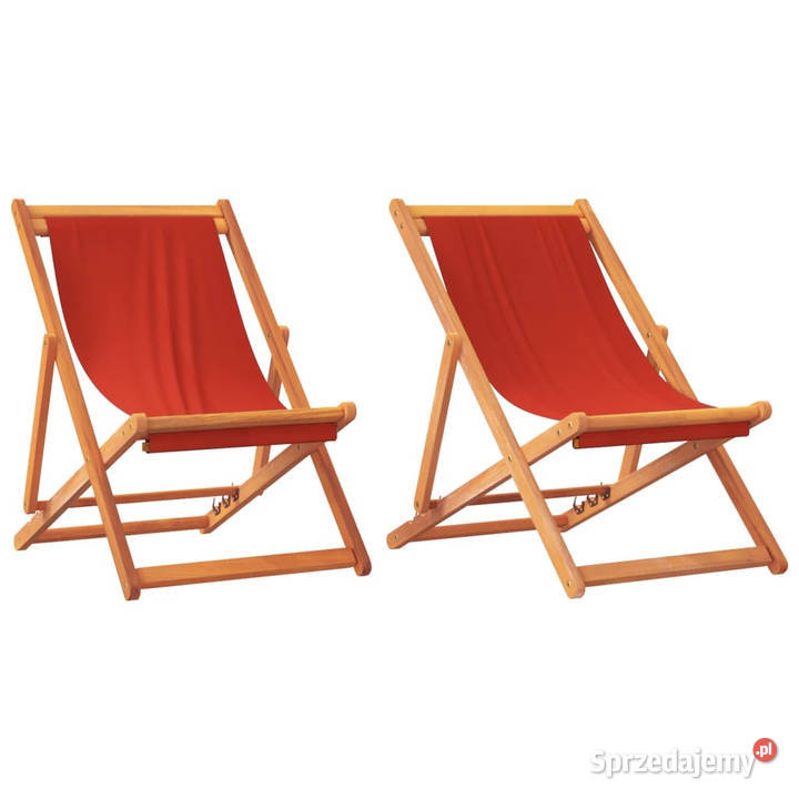 Składane krzesła plażowe 2 czerwone obite Warszawa