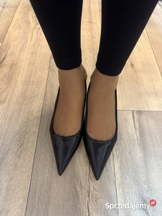 40 Czarne czółenka wieczorowe z odkrytą Pięta Kraków
