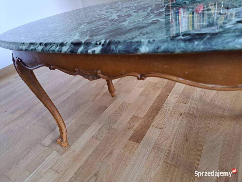 Stolik ława styl ludwikowski marmurowy blat śląskie Żywiec