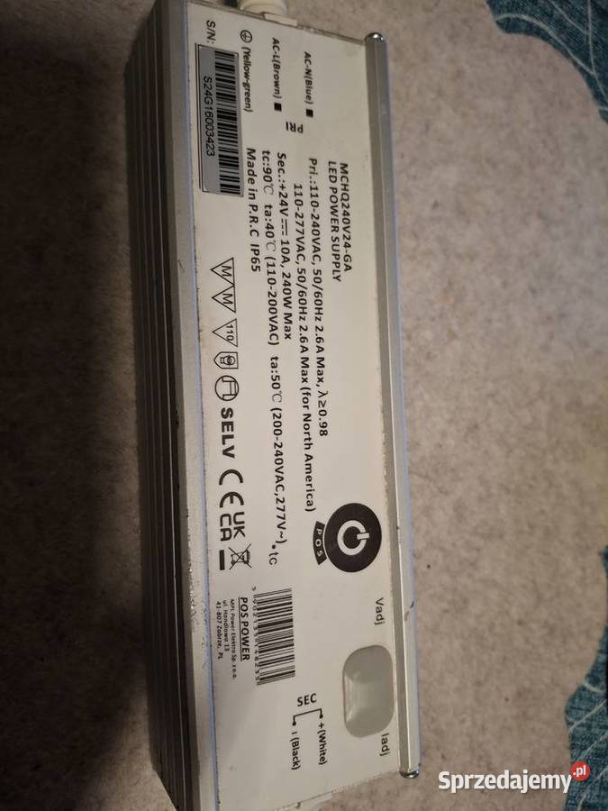 Impulsowy zasilacz LED IP65 24V POS MCHQ240V24GA opolskie Solarnia