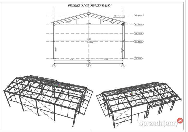 Konstrukcja stalowa hali 12x22 m Leżajsk