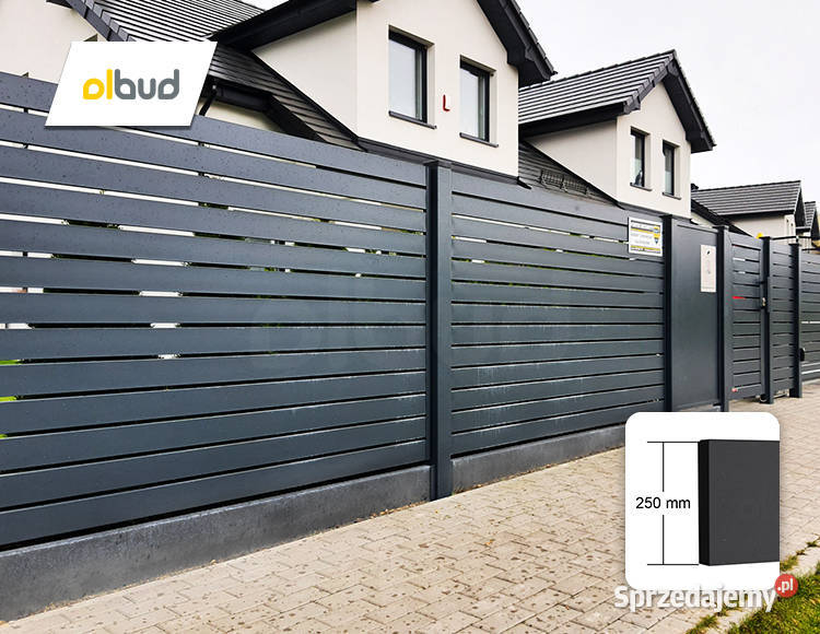 Podmurówka ogrodzeniowa grafitowa płyta gładka Gdynia