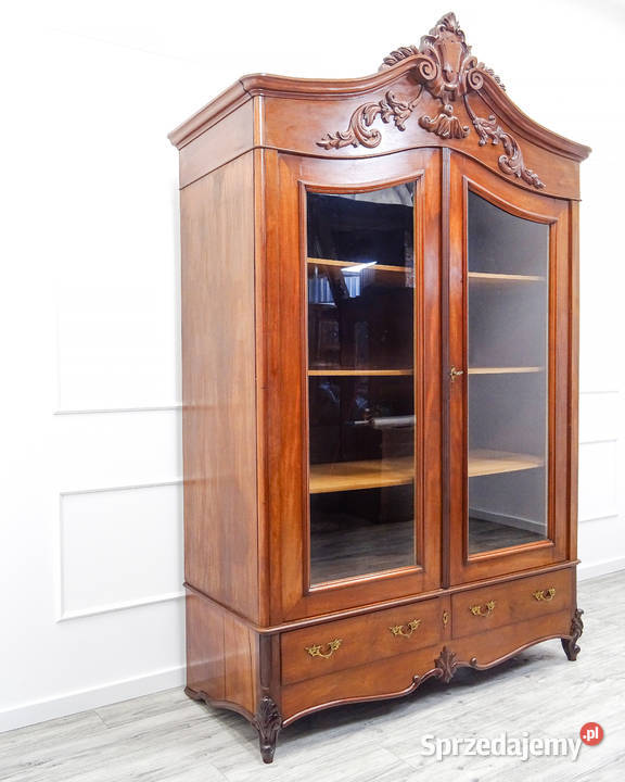 WITRYNA drewniana MAHOŃ BIBLIOTECZKA Ludwik 3 154cm Kalisz