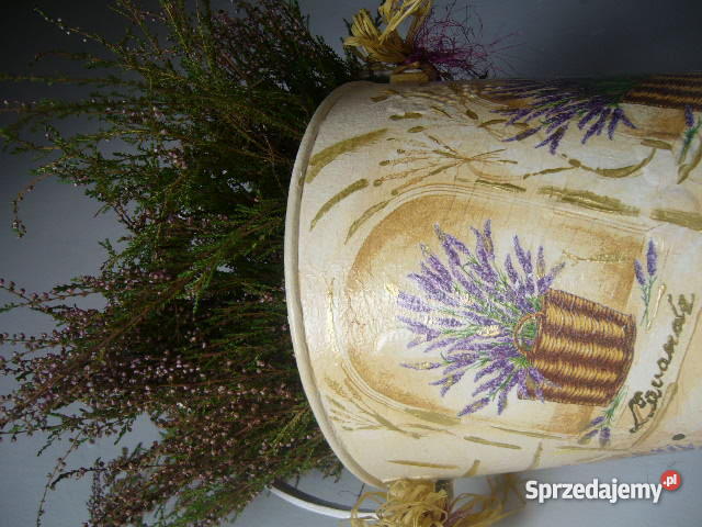 dekoracyjne wiaderko decoupage Dom i Ogród świętokrzyskie Opatów