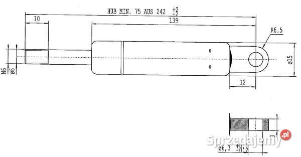 Sprężyna gazowa L242 mm 100N Stabilus CA049271 Kamionna