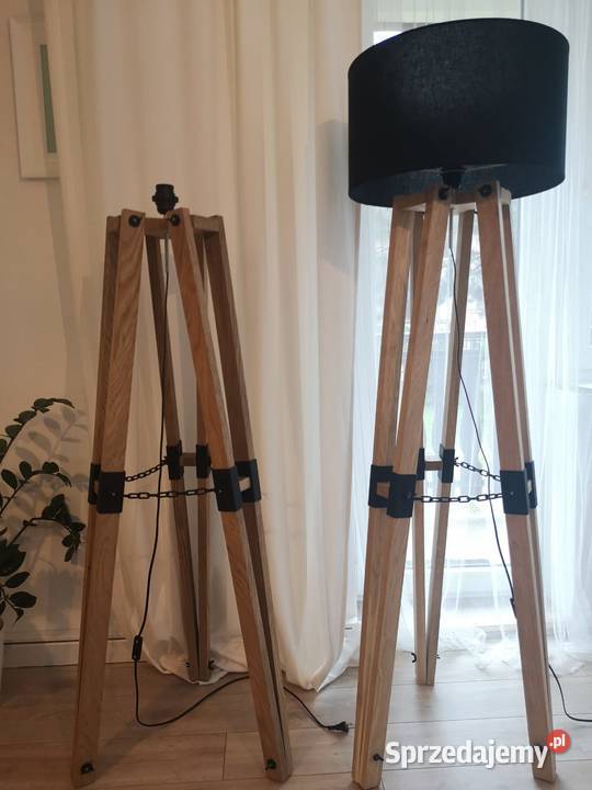 Lampa podłogowa trójnóg z drewna jesionowego Cieszyn