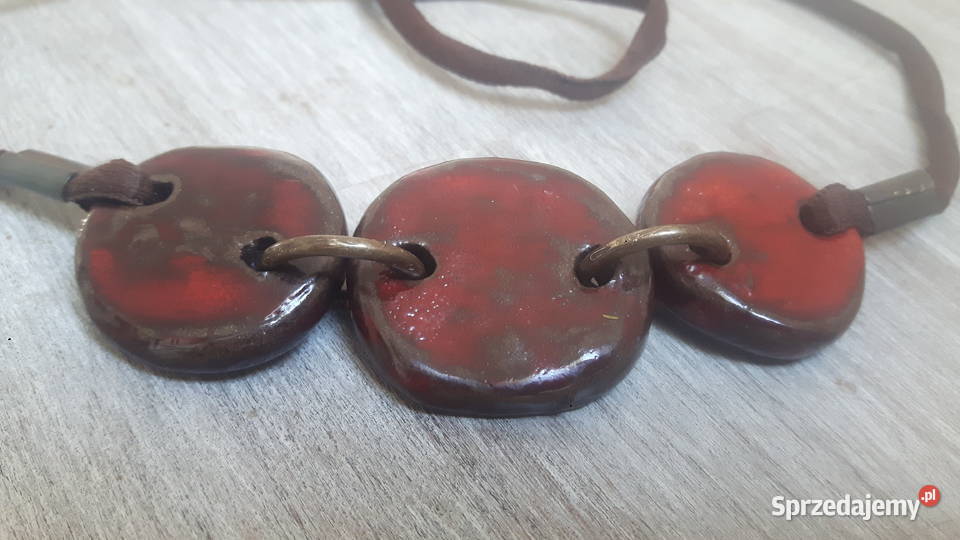 Naszyjnik ceramiczny ręcznie wykonany Otwock
