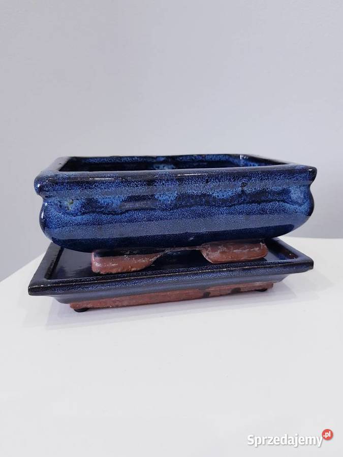 Ceramiczna doniczka z podstawką BONSAI Wyposażenie wnętrz Dąbrowa Górnicza sprzedam