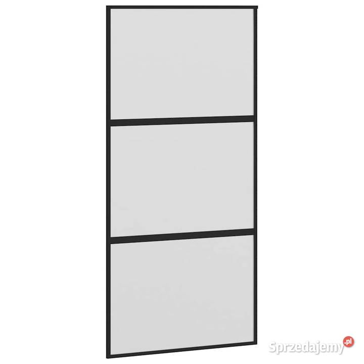 Drzwi przesuwne czarne 1025x205 szkło hartowane Warszawa