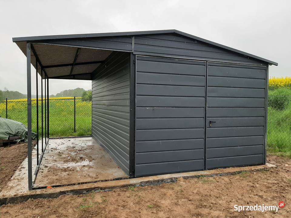 Garaż Blaszany z zadaszeniem bocznym Wiata Sprzedaż Grudziądz