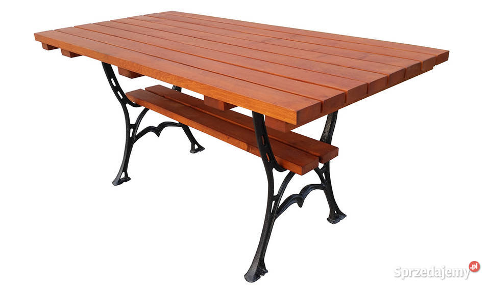 Stół Ogrodowy KRÓLEWSKI nogi żeliwne 180 beże i brązy  Łódź