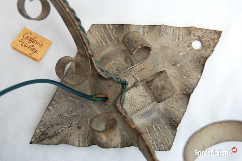 Stary kinkiet dwuramienny metalowy kuty Lublin