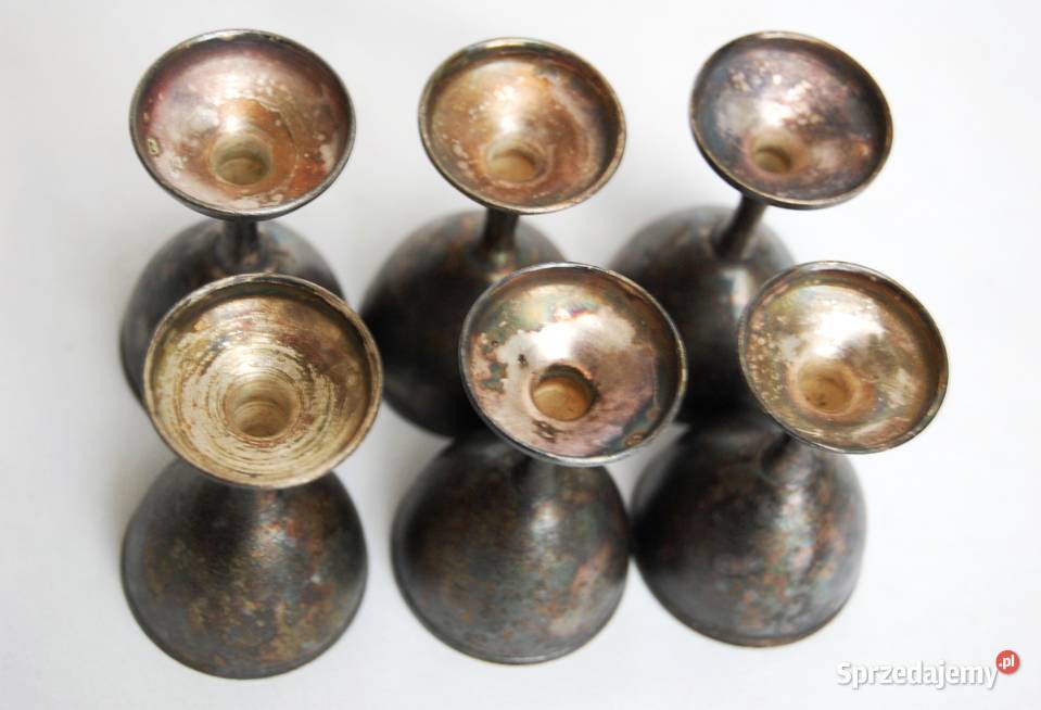 Posrebrzane kieliszki platerowane srebrem lubelskie Lublin